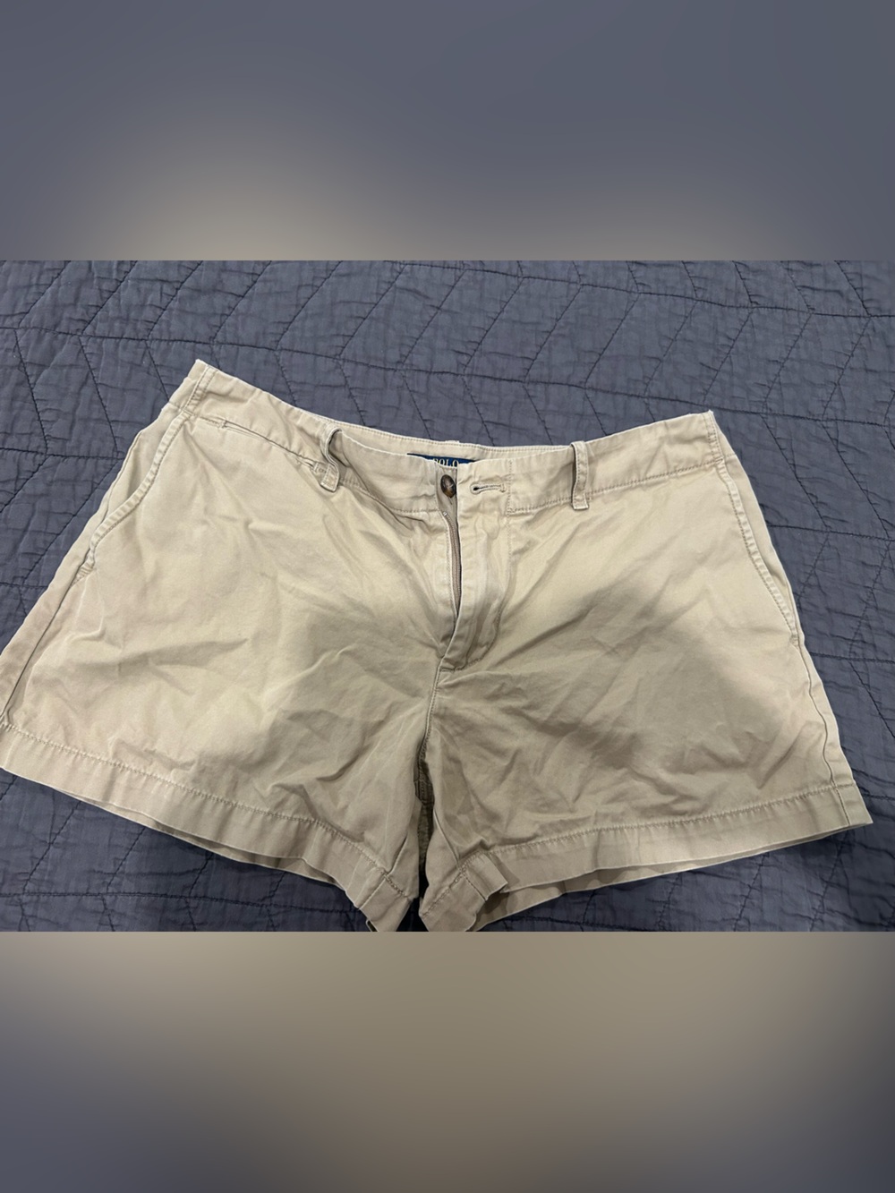 Ralph Lauren Women's Khaki Flat-Front Cotton Shorts